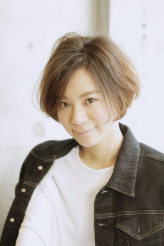 ひし形シルエットのグラデーションボブ×ハニーバング1